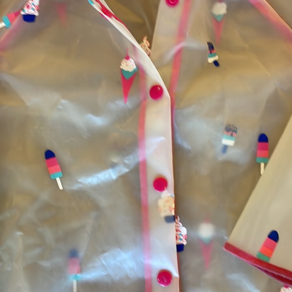 🍂🍁☔️Fall Favorite Hatley Clear Pink Ice Cream Cone Toddler Rain Jacket - Picture 4 of 6